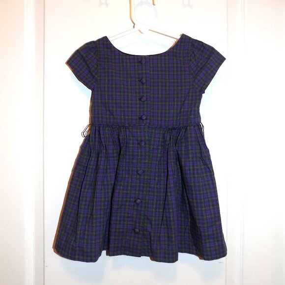 RALPH LAUREN New Purple Green Plaid Dress & Bloomers 12 Months 2pc NWT - Picture 4 of 5